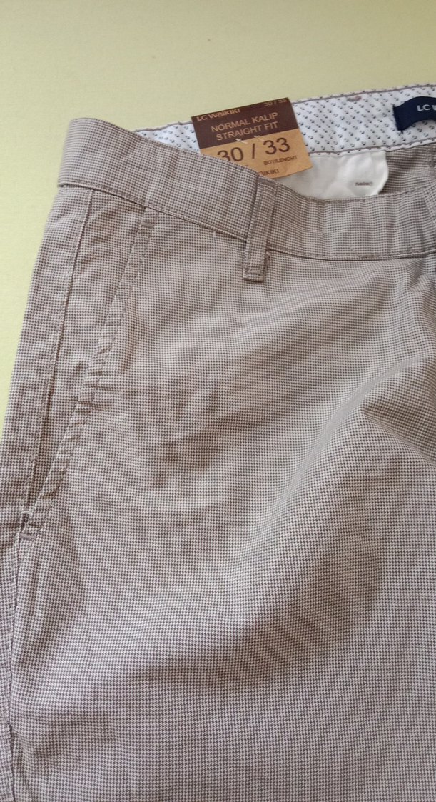 Erkek Bej Keten Rahat Kesim Pantolon - Görsel 4