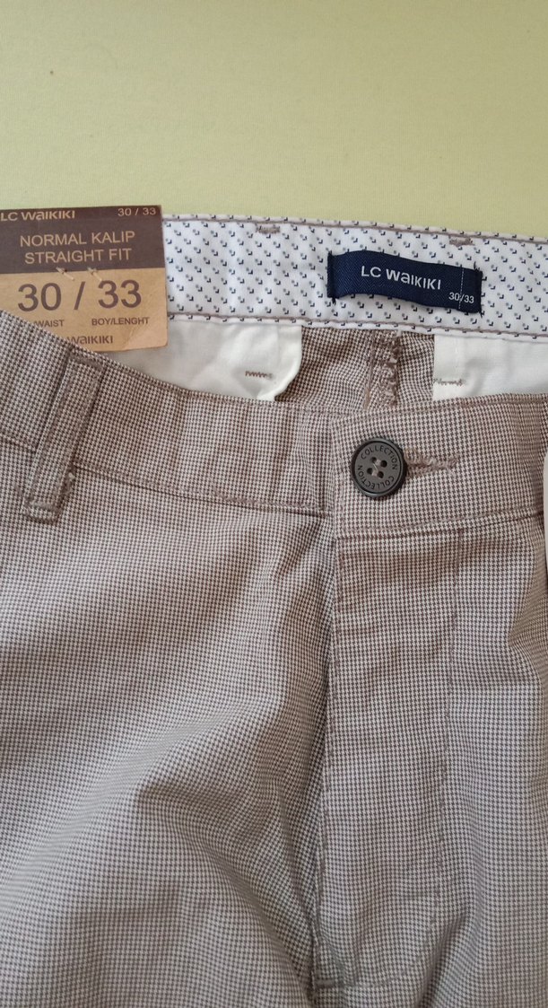 Erkek Bej Keten Rahat Kesim Pantolon - Görsel 3