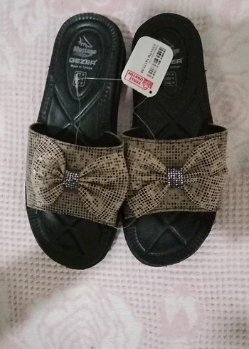 Yılan Desenli Kahverengi Kadın Terlik - Görsel 3