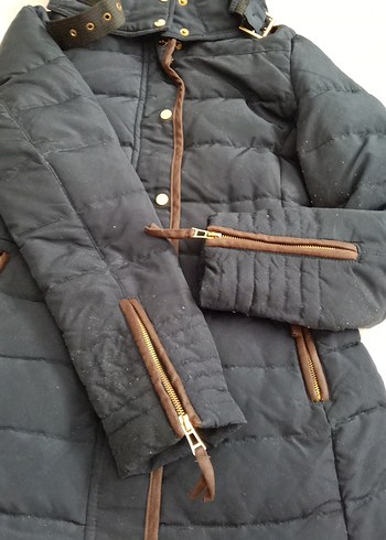 Kahverengi Kemerli Kadın Kışlık Mont - Görsel 3