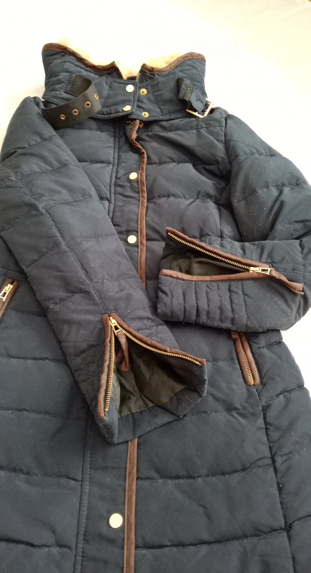 Kahverengi Kemerli Kadın Kışlık Mont - Görsel 2