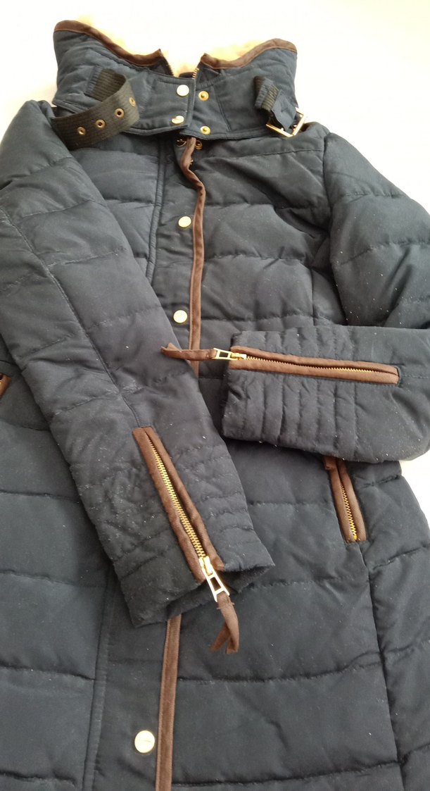 Kahverengi Kemerli Kadın Kışlık Mont - Görsel 3