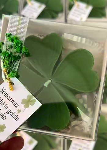 Yeşil Yonca mum - Görsel 2