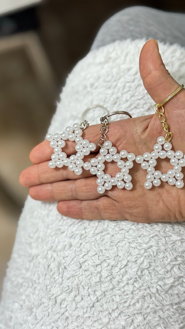 İnci Boncuklu Yıldız Anahtarlık - Görsel 3