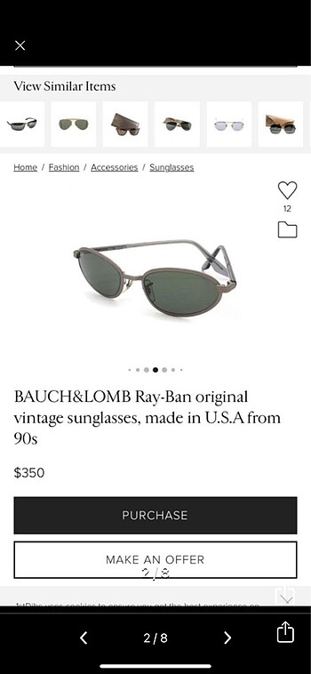 Ray Ban Orijinal B&L Rayban Oval Vintage Gözlük