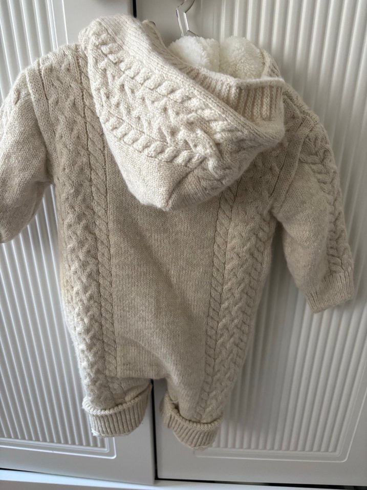 Bej Örgü Bebek Tulumu - Görsel 3