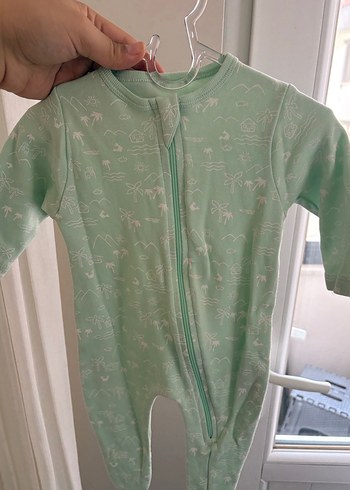 Uzun Kollu Düğmeli Bebek Tulum Yeşil - Görsel 2