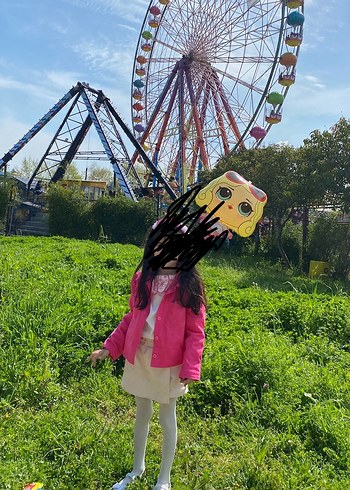 LC Waikiki Kız Çocuk Pembe Düğmeli Keten Ceket