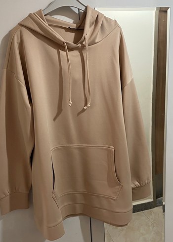 LC Waikiki Bej Kadın Kapüşonlu Sweatshirt