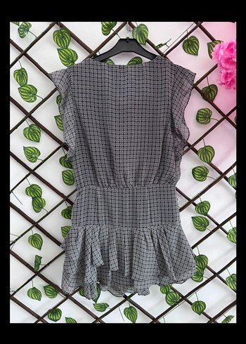 Gri Fırfırlı Bohem Mini Elbise - Görsel 5