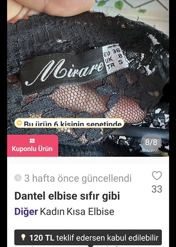 Dantel Detaylı Siyah Mini Elbise - Görsel 9