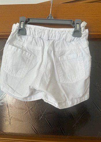 Kız çocuk beyaz pamuklu şort - Görsel 2