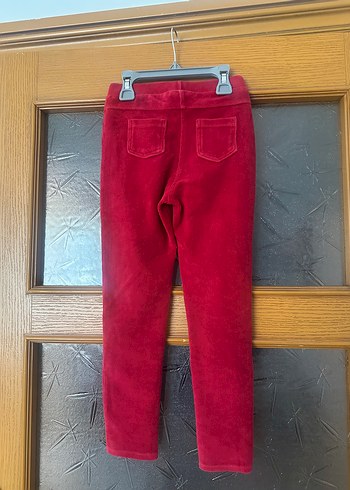 Kırmızı  kadife Kız Tayt - Görsel 2