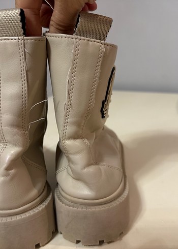 Zara Bej Deri Platform Topuklu 34 numara Bot - Görsel 3