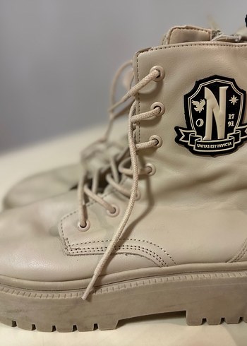 Zara Bej Deri Platform Topuklu 34 numara Bot - Görsel 2