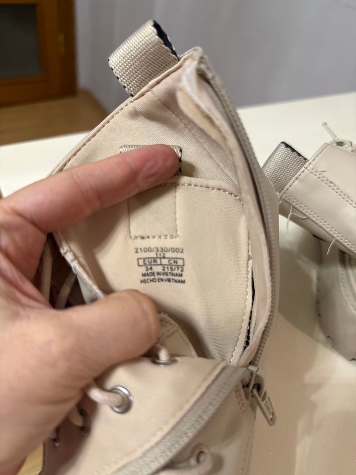 Zara Bej Deri Platform Topuklu 34 numara Bot - Görsel 4