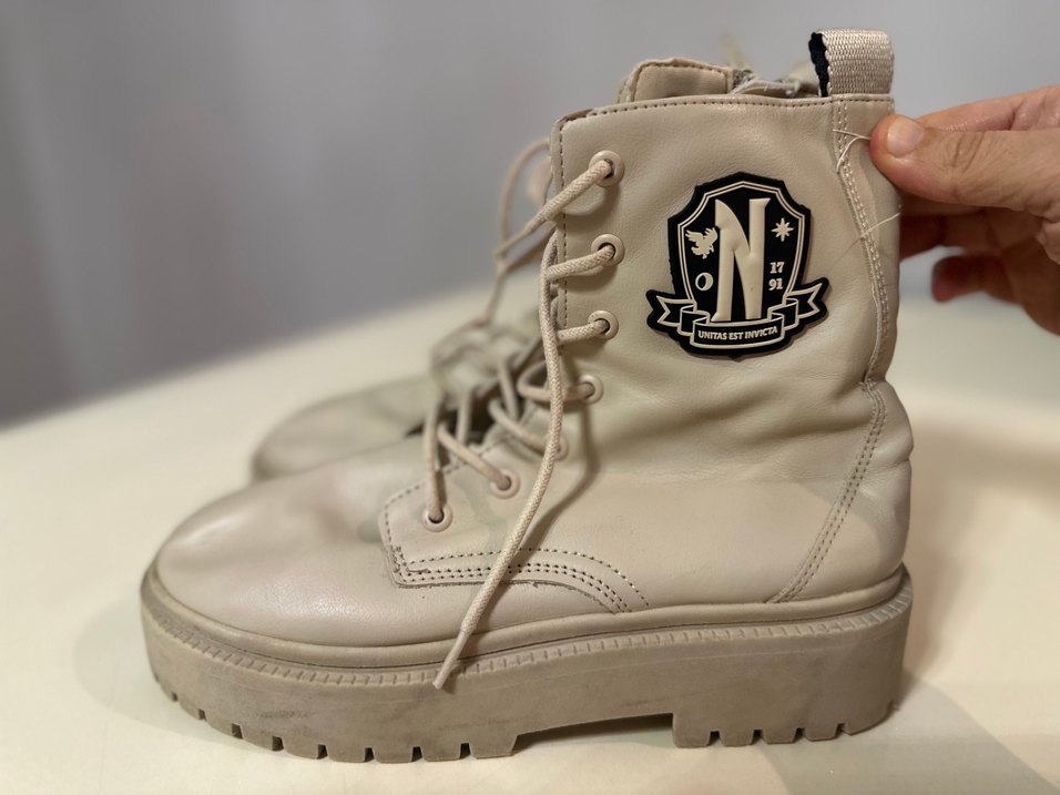 Zara Bej Deri Platform Topuklu 34 numara Bot - Görsel 2