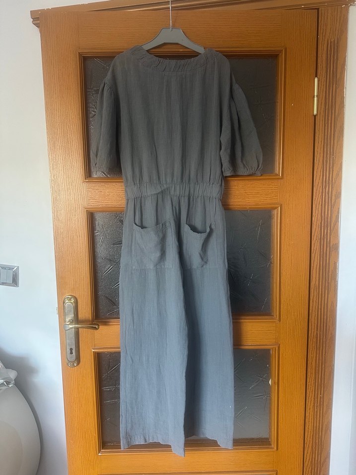 Zara 11 yaş Gri Pamuklu Kesim Tulum - Görsel 3