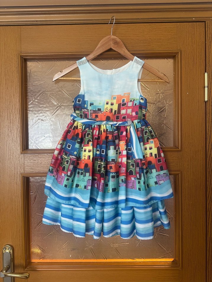 Panço 9 yaş Renkli Şık tasarım Kız Elbisesi - Görsel 2