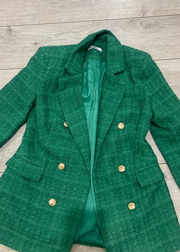 Kadın Yeşil Midi Blazer Ceket - Görsel 2