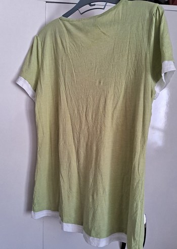 Dantel Detaylı Yeşil Tişört - Görsel 3