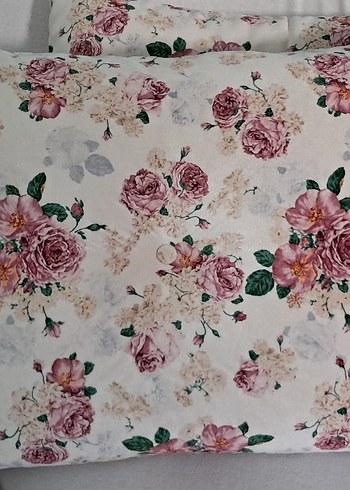 Beden pembe Renk Vintage Pembe Çiçekli Yastık Kılıfı