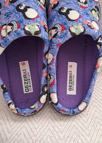 Renkli cocuk  Polar Terlik Velcro Bantlı - Görsel 4