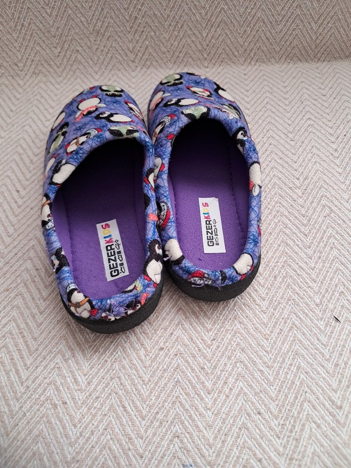 Renkli cocuk  Polar Terlik Velcro Bantlı - Görsel 3