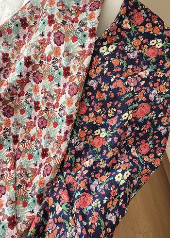 Pamuk brokar kumaş Beyaz zeminli 140x200 cm - Görsel 8