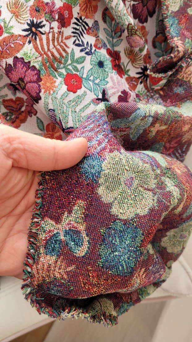 Pamuk brokar kumaş Beyaz zeminli 140x200 cm - Görsel 5