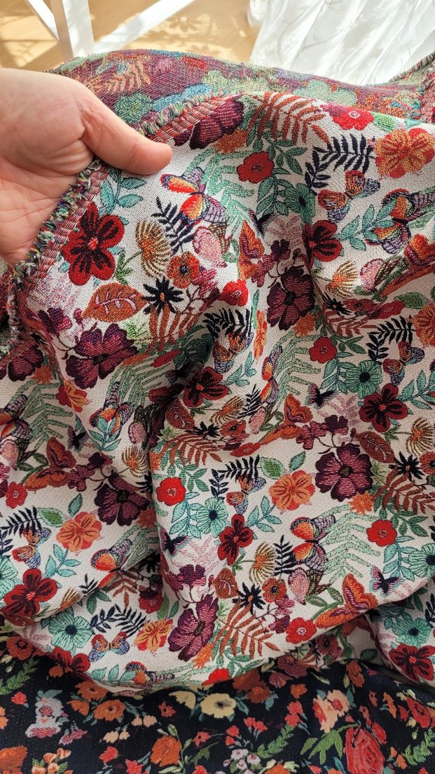 Pamuk brokar kumaş Beyaz zeminli 140x200 cm - Görsel 2