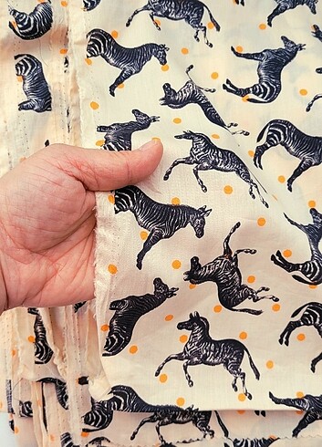 Zebra desenli pamuk vual kumaş