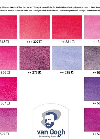 Beden Renk Van Gogh suluboya seti Pinks violets Pembe tonlar