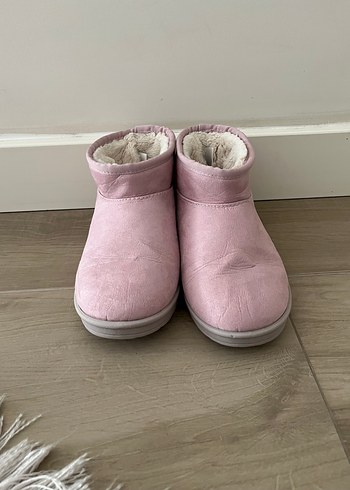 Pembe Kadın Peluş Dolgulu Dolgu Topuk Bot