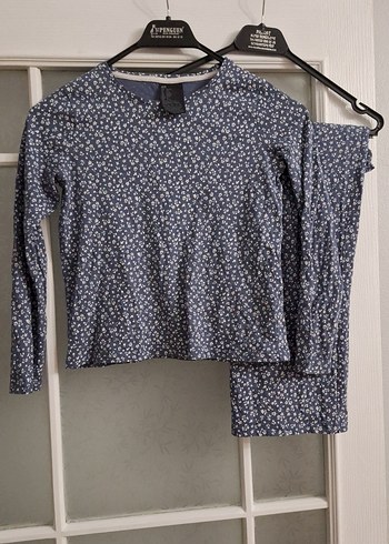 8 Yaş Beden Kız Çocuk Uzun Kollu Çiçek Desenli pijama