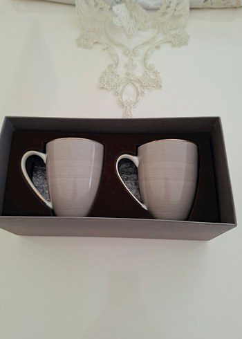 Vakko Line 2'li Porselen Mug Seti