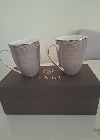 Vakko Vakko Line 2'li Porselen Mug Seti