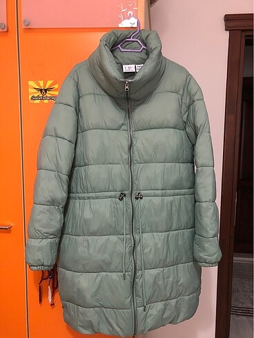 l-XL. Su yeşili paraşüt kumaş bayan mont