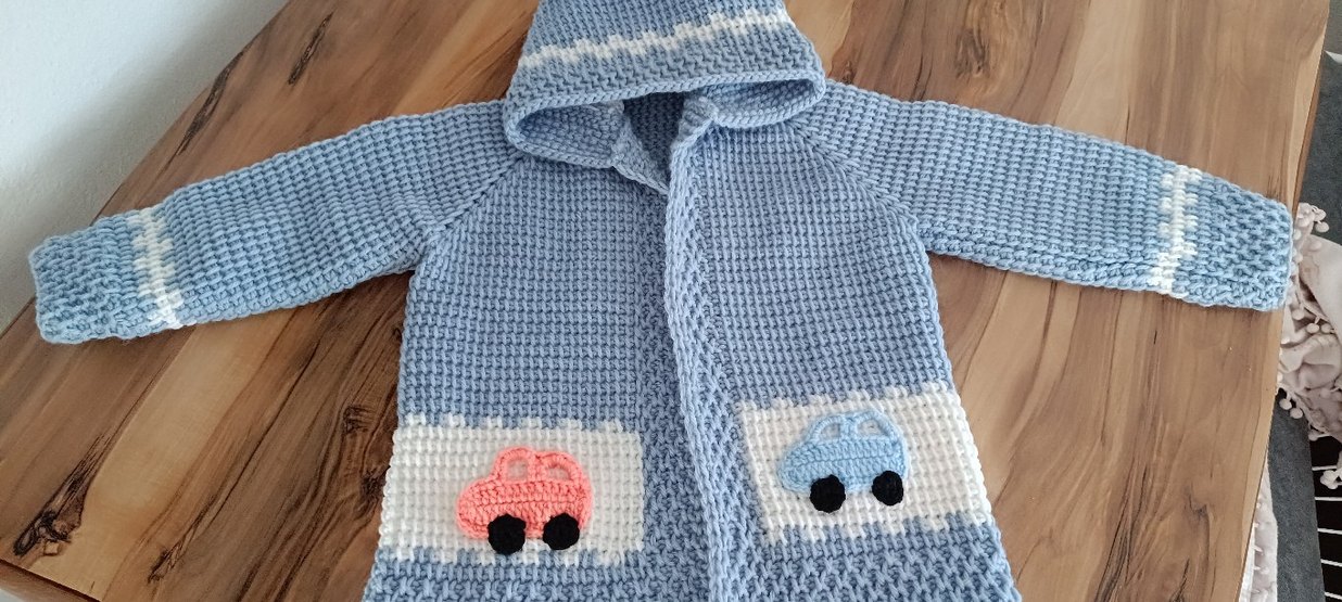 Kapüşonlu Erkek Çocuk Örgü Hırka - Görsel 4