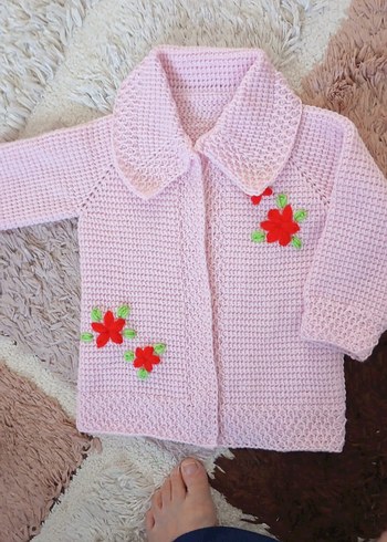 Kız Çocuk Bohem Kapüşonlu Nakışlı Hırka - Görsel 5