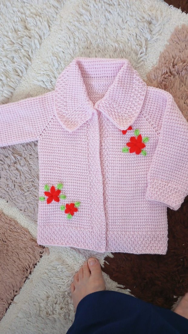 Kız Çocuk Bohem Kapüşonlu Nakışlı Hırka - Görsel 5