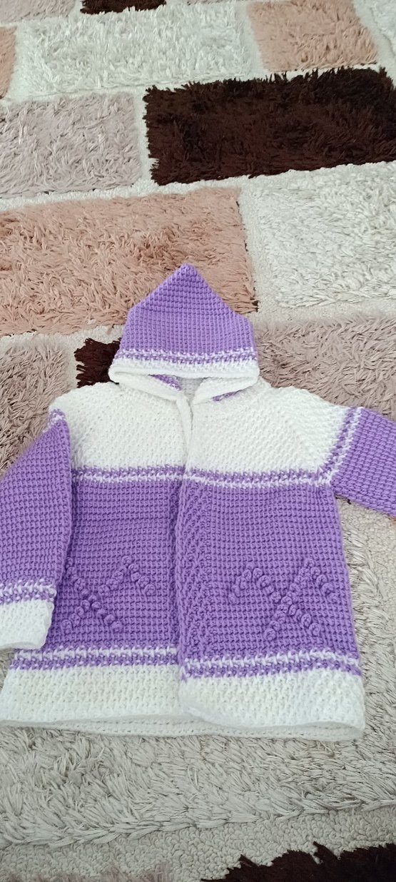 Kız Çocuk Bohem Kapüşonlu Nakışlı Hırka - Görsel 3