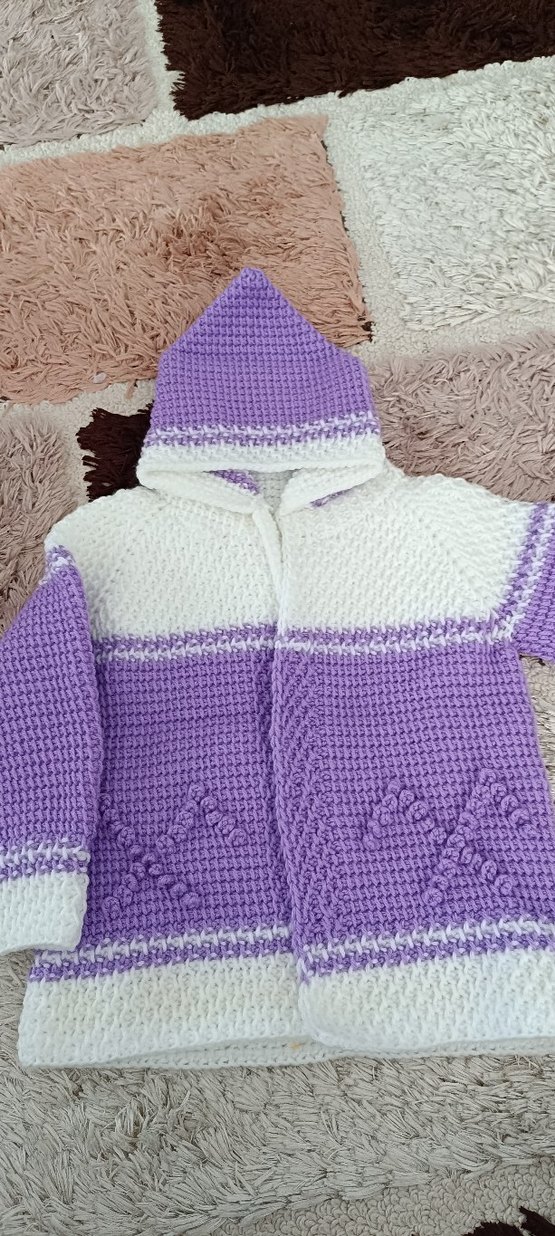 Kız Çocuk Bohem Kapüşonlu Nakışlı Hırka - Görsel 4