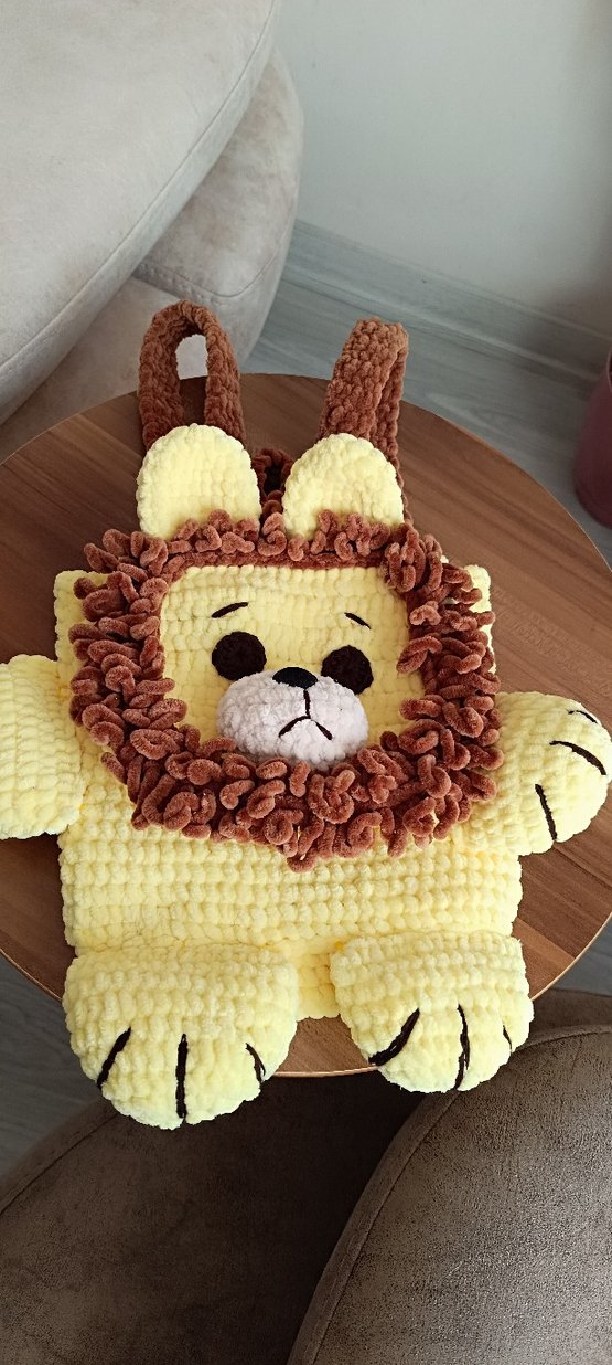 Renkli Kahverengi Aslan Peluş Oyuncak - Görsel 2