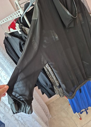 42 Beden almarwah Black marka şifon tunik
