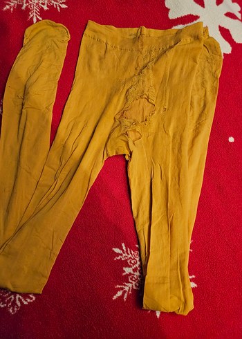 Sarı  kokulu kullanılmış yırtık Külotlu Çorap - Görsel 2