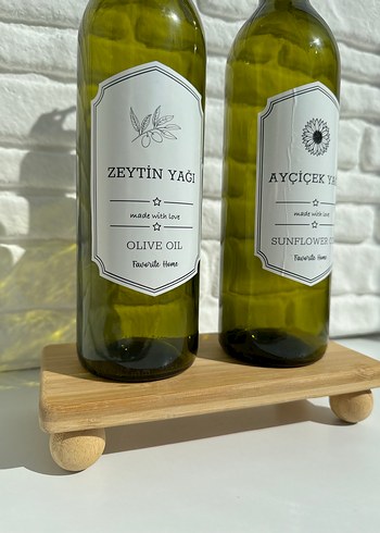 Diğer Ayçiçek ve Zeytinyağı Şişeleri ve Bambu Ayaklı Stand