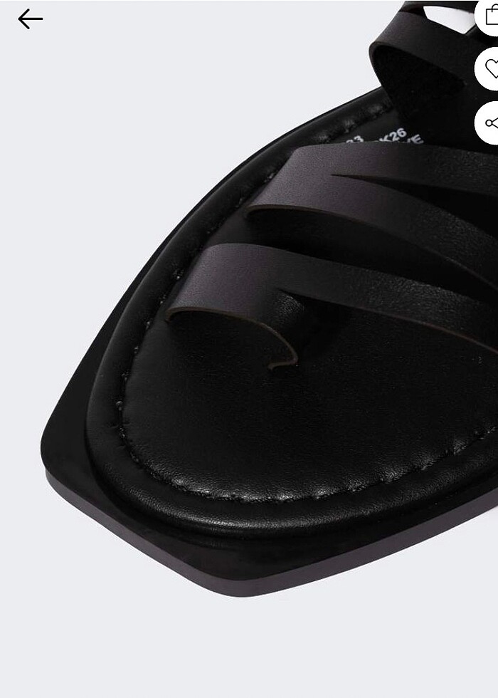 düz taban siyah sandalet - Görsel 2