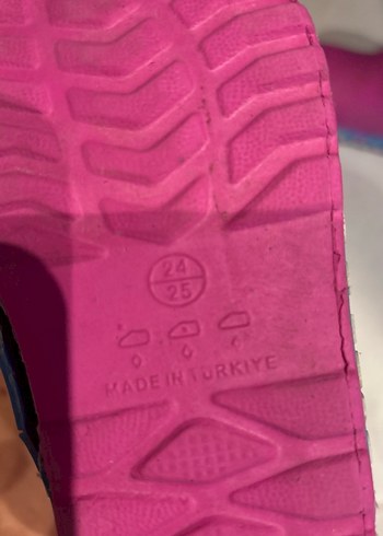 24 Beden Kız Çocuk Pembe Kauçuk Botlar Velcro