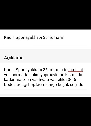 36 Beden Kadın spor ayakkabı 36 numara 